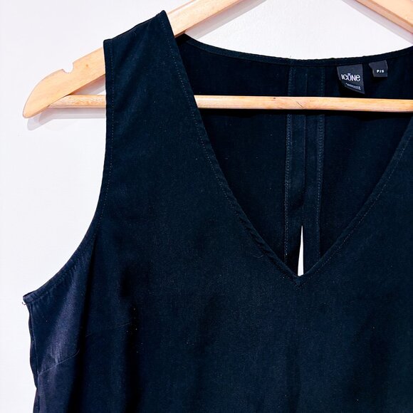 SIMONS – Black V-Neck Sleeveless Blouse | Minimalist Chic Tank | Small * - Picture 3 of 6